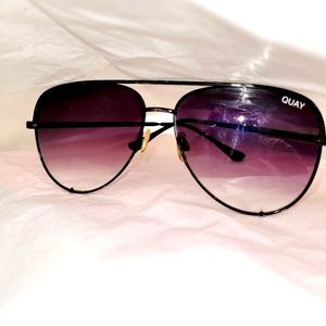 SOLD Quay Australia High Key Black Aviator Sunglasses